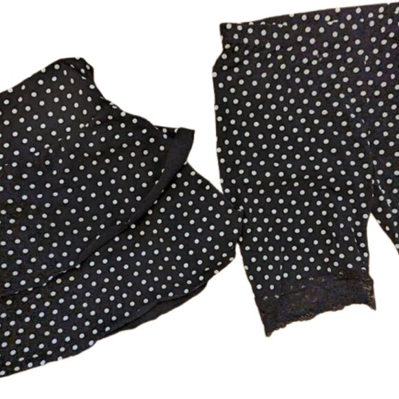 Black and White  Polka Dot Mini Skirt and Short Set Size Medium / Large NEW NWT - Picture 3 of 6